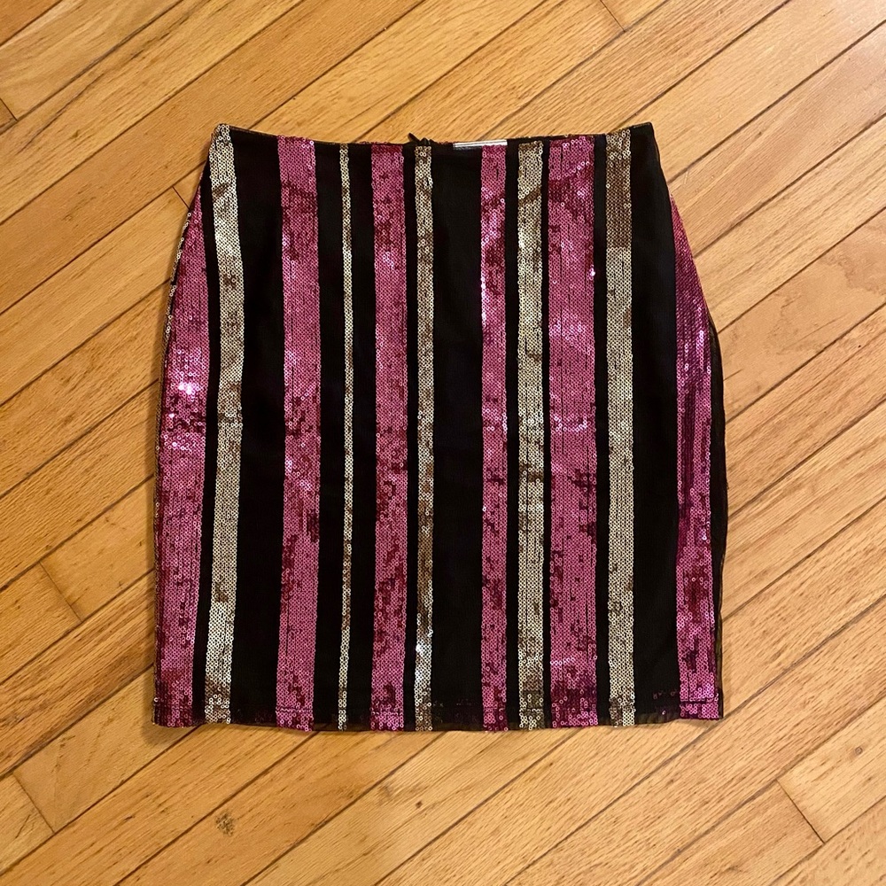 Sequined Striped Skirt